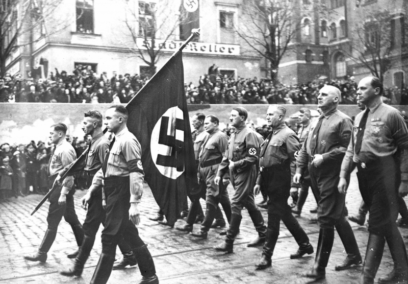 Putsch commemoration march towards the Feldherrenhalle